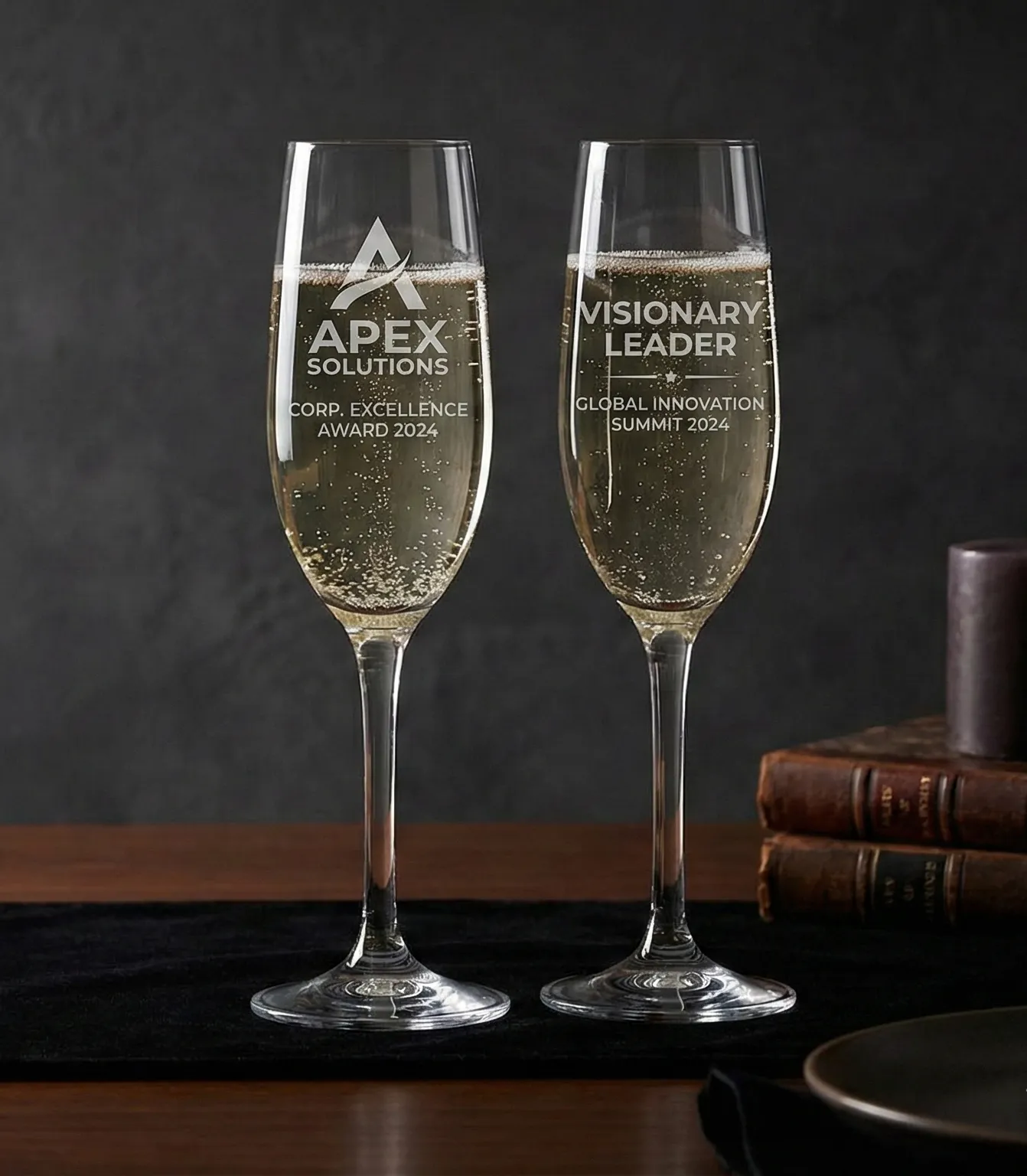 Crystal flute engraving