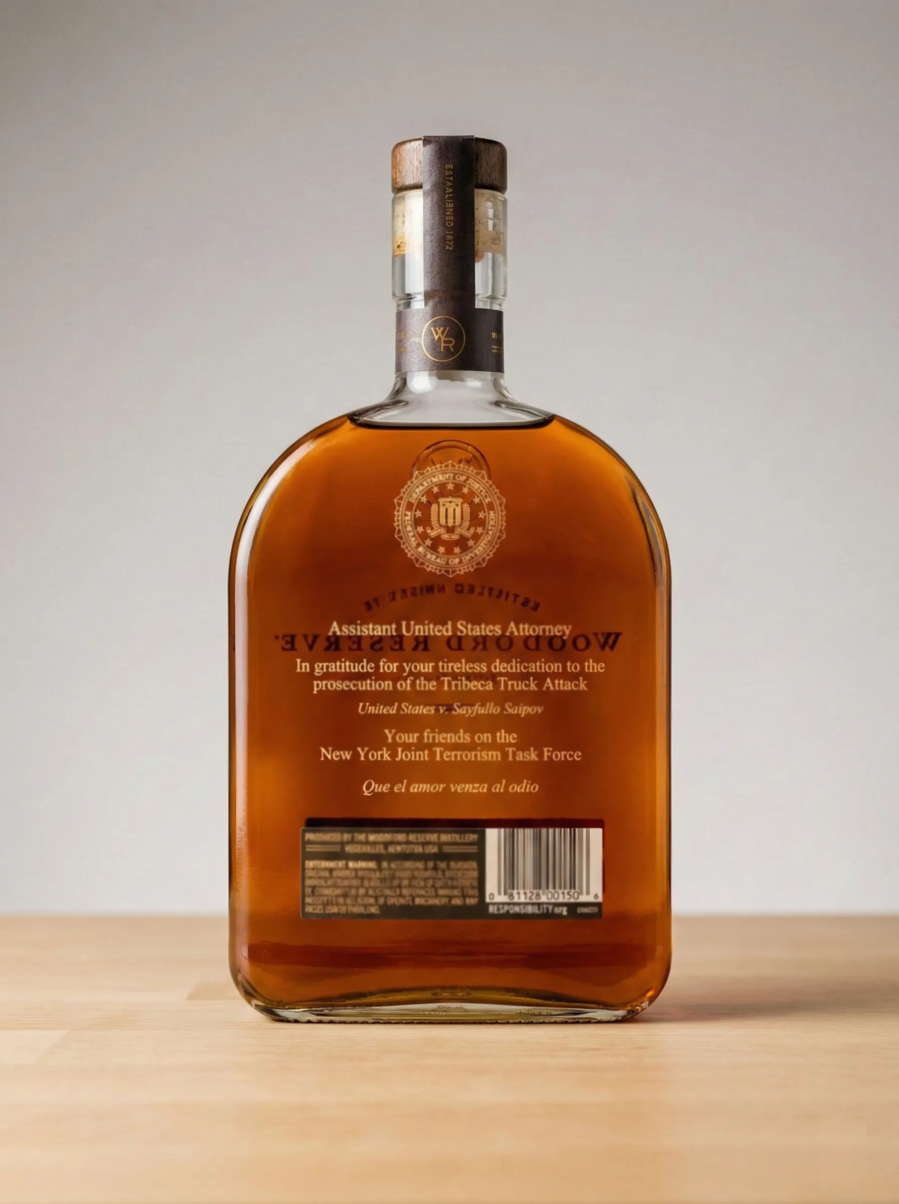 Woodford Reserve engraving